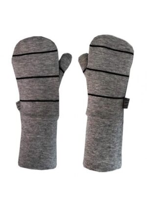 L&P MITAINES DE COTON MI-SAISON Grise a bande noir