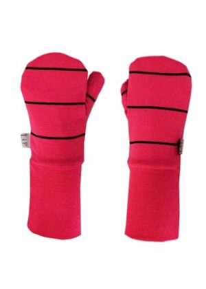 L&P MITAINES DE COTON MI-SAISON Fushia ligné noir