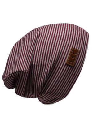 LP TUQUE DE COTON. ULTRA STYLÉE (BOSTON) Bourgogne ligné gris