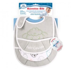 ENS. DE 2 BAVETTES ET 2 RECHANGES - MOUTON