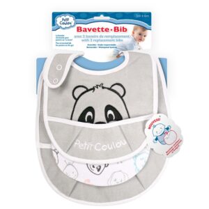 ENS. DE 2 BAVETTES ET 2 RECHANGES - PANDA