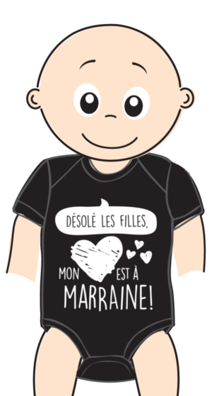 Bédaine Love Mon coeur est à Marraine cache-couche