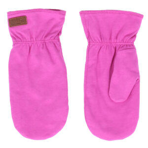 NANO MITAINES JERSEY AVEC ÉTIQUETTE EN FAUX CUIRE ROSE