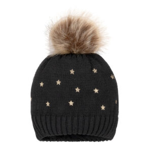 DEUX PAR DEUX Tuque d'automne noir à pompom