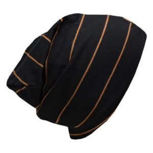 LP TUQUE BOSTON EN COTON NOIR  ET CARAMEL