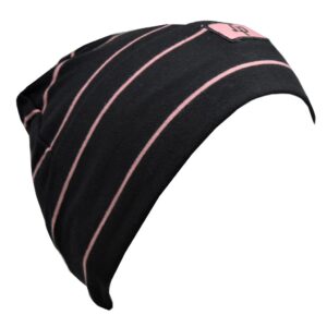 L&P TUQUE BOSTON EN COTON (V20 NOIR & ROSE ÉLÉGANT)