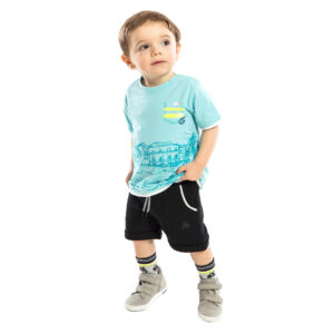 NANO BÉBÉ GARÇON. SURF LA VAGUE T-SHIRT BLEU BATEAU