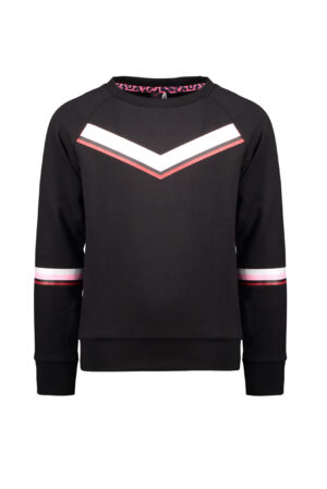 B.NOSY FILLE Pull noir avec imprimé en V