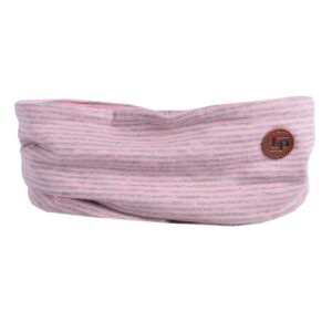 LP FOULARD EN COTON (Rayé rose+gris)