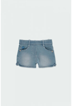 BOBOLI PRINTEMPS fille basic short jeans mou bleu pâle
