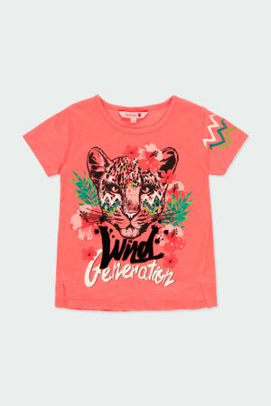 BOBOLI TROPIC SUNSET T-shirt de tricot corail