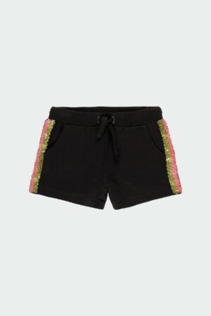 BOBOLI TROPIC SUNSET Bermuda en molleton noir à bandes