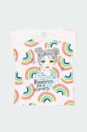 BOBOLI CHASING THE SUN t-shirt blanc arc en ciel