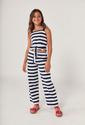 BOBOLI FILLE PREPPY BY THE SEA camisole et pantalon rayé marine