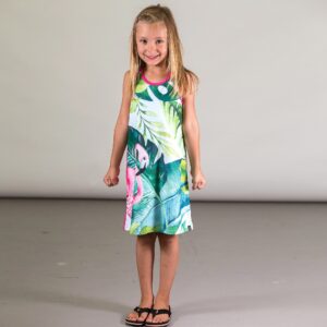 DEUX PAR DEUX On se jette à l'eau ROBE MAILLOT IMPRIMÉE FLAMANT ROSE, FILLE