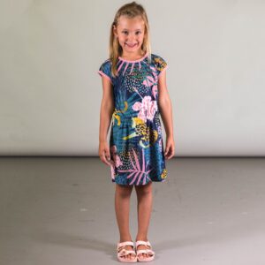 DEUX PAR DEUX On se jette à l'eau ROBE MAILLOT À MANCHES COURTES AVEC IMPRIMÉ GUÉPARD, FILLE