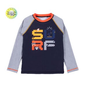 NANO GARÇON. COLLECTION VACANCES RASHGUARD MAILLOT JEUX VIDÉO