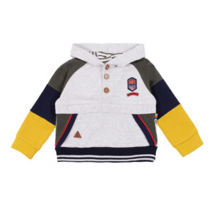 NANO BÉBÉ GARÇON. UN POISSON DANS L'EAU CHANDAIL A CAPUCHON