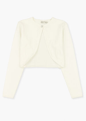 LOSAN PRINTEMPS/ÉTÉ GRANDE FILLE VESTE EN TRICOT LÉGER BLANC