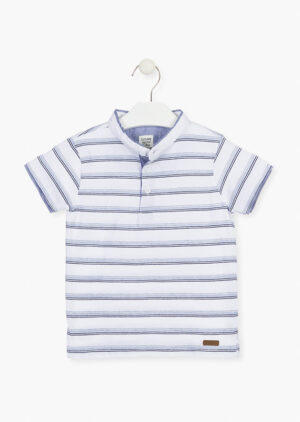 LOSAN PRINTEMPS GARÇON. POLO BLANC LIGNÉ 2 À 16 ANS