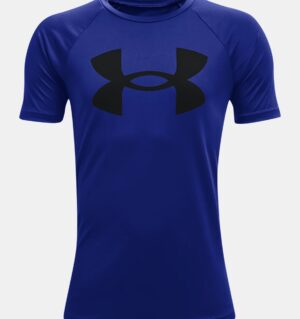 UNDER ARMOUR GARÇON t-shirt UA Tech™ gros Logo Hybrid pour garçon bleu foncé