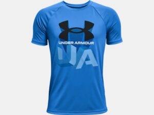 UNDER ARMOUR GARÇON t-shirt UA Tech™ Repeat bleu circuit