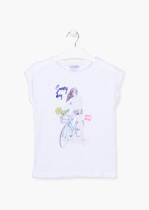 LOSAN PRINTEMPS/ÉTÉ 2022 GRANDE FILLE T-SHIRT FILLE À VÉLO