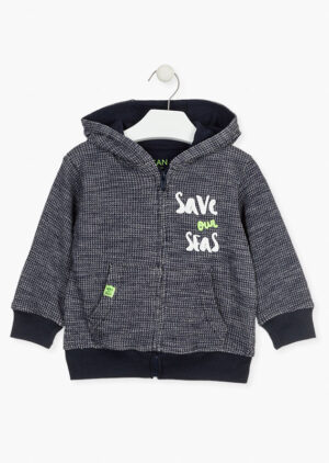 LOSAN AUTOMNE GARÇON. OCEAN VESTE À CAPUCHON MARINE (3 ans à 12 ans)