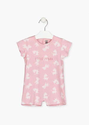 LOSAN BÉBÉ FILLE ZEBRA BARBOTEUSE VIEUX ROSE