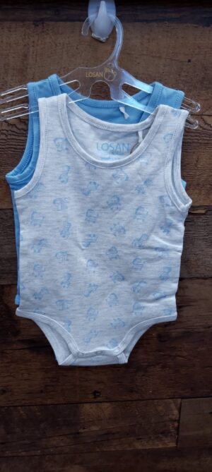 LOSAN BÉBÉ CAMISOLE (2) BLEU ET GRIS