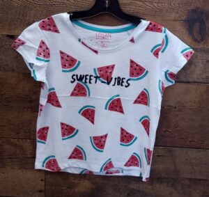 LOSAN GRANDE FILLE T-SHIRT MELON D'EAU BLANC