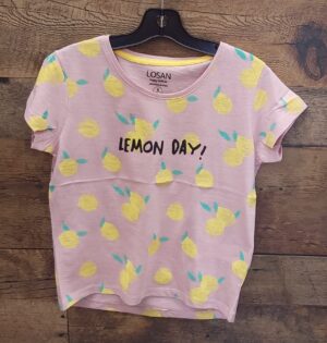 LOSAN GRANDE FILLE T-SHIRT CITRON ROSE