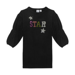 DEUX PAR DEUX FILLE. LICORNE ROBE NOIR STAR