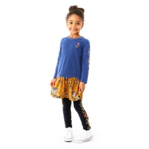 NANO FILLE. À LA CAMPAGNE - ROBE MARINE ET JAUNE