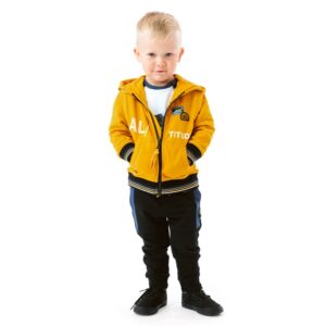 NANO BÉBÉ GARÇON. ROI DE LA MONTAGNE VESTE À CAPUCHON JAUNE