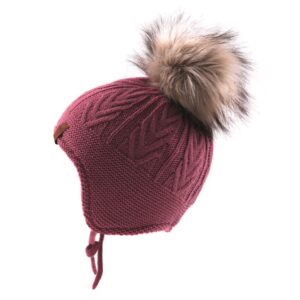 NANO HIVER TUQUE À POMPON ROSE MONT MONARCH