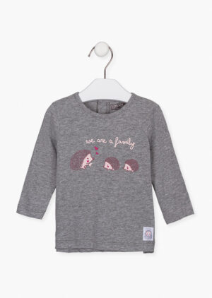 LOSAN BÉBÉ FILLE HÉRISSON CHANDAIL GRIS