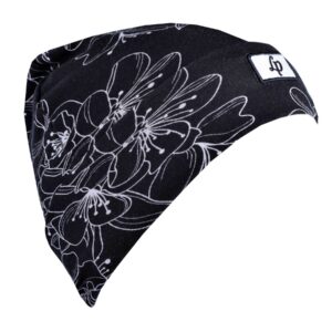 LP TUQUE BOSTON EN COTON (CASORIA) FLEURIT NOIR