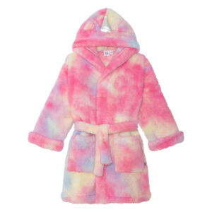 DEUX PAR DEUX FILLE. Robe de chambre en peluche Tie Dye