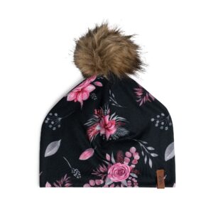 DEUX PAR DEUX FILLE. FLEURIT NOIR TUQUE (EN STOCK)