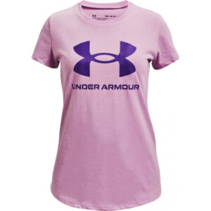 UNDER ARMOUR FILLE T-shirt lilas gros logo en coton