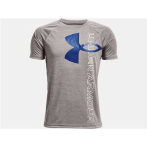 UNDER ARMOUR GARÇON t-shirt UA Tech™ Split Logo Hybrid pour garçon gris chiné