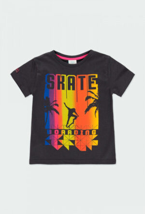 BOBOLI PRINTEMPS GARÇON. VENICE BEACH T-SHIRT NOIR SKATE