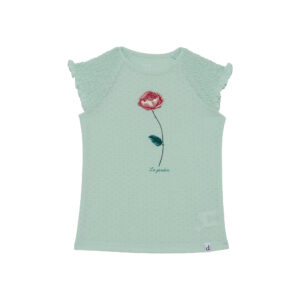 DEUX PAR DEUX PRINTEMPS FLEURIT T-SHIRT VERT PÂLE