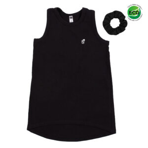 NANO PRINTEMPS 23 DÉTENTE FILLETTE CAMISOLE NOIR AVEC CHOUCHOU (EN STOCK)