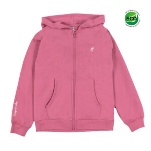 -NANO PRINTEMPS DÉTENTE FILLETTE. VESTE À CAPUCHON ROSE (EN STOCK)