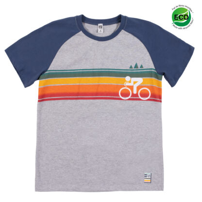 NANO PRINTEMPS DÉTENTE GARÇON T-SHIRT GRIS, MARINE VÉLO (EN STOCK)