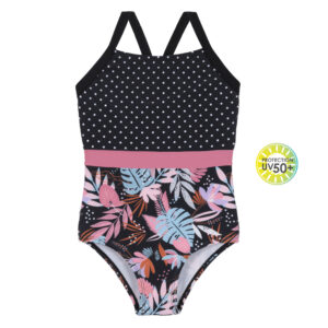 NANO PRINTEMPS MAILLOT FILLE TROPICAL UNE PIÈCE.