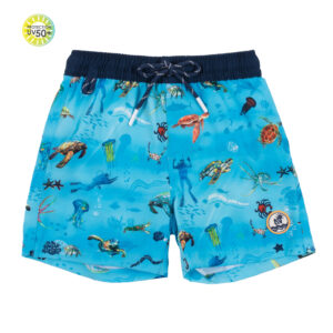NANO PRINTEMPS MAILLOT GARÇON SHORT TURQUOISE IMPRIMÉ