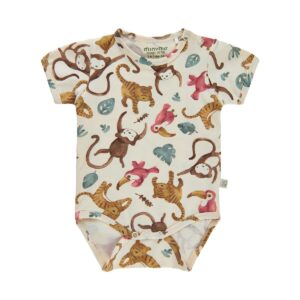 MINYMO BÉBÉ FILLE JUNGLE CACHE COUCHE CREME IMPRIMÉ D'ANIMAUX
